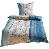 Traumschlaf Bettwäsche Fiori blau in blau | Gr.: 200x220 (2x 80x80 cm)