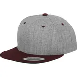 Flexfit Classic Snapback 2-Tone Cap Heather Grey/Maroon, One Size