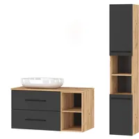 Planetmöbel Badmöbel Set LUX 100 cm OHNE Waschbecken mit