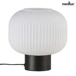 Nordlux Tischleuchte MILFORD, E27, IP20, Glas opalweiß, Basis schwarz NORD-48965001