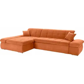 DOMO collection Ecksofa "NMORIC XXL, 300x172x80cm, L-Form", orange (terrakotta), B:300cm H:80cm T:172cm, Chenille (85% Polyester, 15% Acryl);Luxus-Microfaser (100% Polyester);Struktur ( 100% Polyester);Microfaser PRIMABELLE (100% Polyester), Sofas, Ecksofa, wahlweise mit