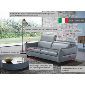 Egoitaliano "Dafne, elegantes Designsofa mit hohem Sitzkomfort", wahlw. mit elektrischer Relaxfunktion, Kopfteile manuell verstellbar grau
