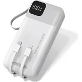 Viesta Powerbank 20.000 mAh USB-C – 22,5 W Fast Charging, PD20 W, Integrierte Type-C & Micro-USB Kabel, Digitalanzeige & LED-Taschenlampe – Portable Battery Bank