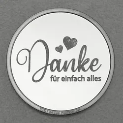 Silbermedaille 1oz Danke - für einfach alles Gravurmedaille