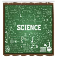 ABAKUHAUS Duschvorhang Biologie 175 x 200 cm braun-grün-weiß