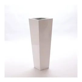 eleganteinrichten Pflanzkübel 38 x 38 x 100 cm Hochglanz-Weiß