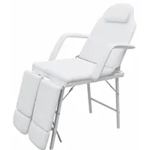 vidaXL Kosmetikstuhl Tragbar Kunstleder 185×78×76 cm Weiß