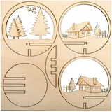 Rayher Steckteil Berghütte natur Holz 7,5 cm