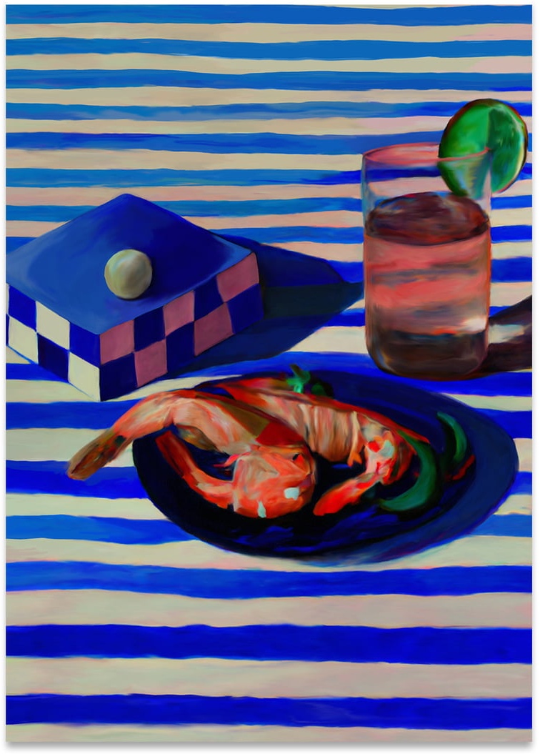 Paper Collective - Shrimp Stripes Poster, 50 x 70 cm