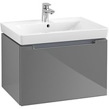 Villeroy & Boch Subway 2.0 Waschtischunterschrank A68810FP 63,7x42x45,4cm, 1 Auszug, Griff chrom, glossy grey