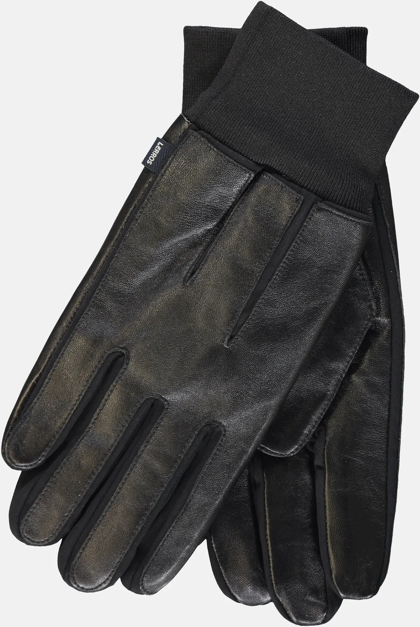 Lederhandschuh mit Softshell - Black - S