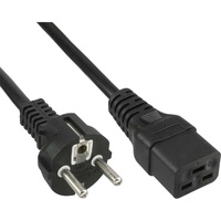 InLine Netzkabel 16A, Schutzkontakt gerade Kaltgerätestecker IEC320/C19, 0,5m