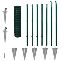 vidaXL Eurozaun Stahl 10 x 1,2 m Grün