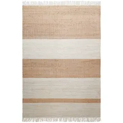 Teppich GREEN LOOOP "Vante", cognac natur,cognac natur, B:80cm H:4mm L:150cm, Jute, Teppiche, Jute handgewebt, Natur, Wohnzimmer, Schlafzimmer, modern, gestreift