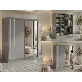 MKS Schiebetürenschrank DIANA 200 x 216 x 61 cm Grau