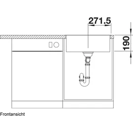 Blanco Subline 500-IF/A SteelFrame weiß + Excenterbetätigung + InFino