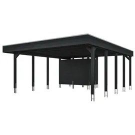SKANHOLZ Doppelcarport Friesland 5,46 x 7,08 m anthrazit inkl. Abstellraum