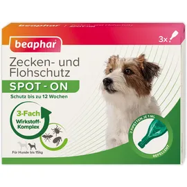 beaphar Zecken & Flohschutz Spot-On für Hunde bis 15 kg 3 x 1 ml