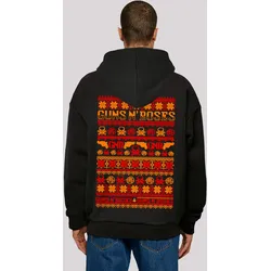 Kapuzenpullover F4NT4STIC "Guns n' Roses Weihnachten Christmas", Herren, Gr. 3XL, schwarz, Obermaterial: 100% Baumwolle, casual, oversize, Langarm, Pullover, Musik,Band,Logo