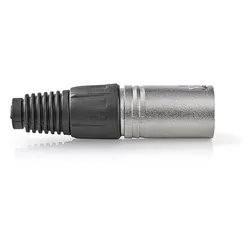 Nedis XLR-Anschluss - Gerade - Stecker - Vernickelt - Schutzhülle - Kabeleingangsdurchmesser: 7.0 mm - Metall - Silber - 10 Stück - Plastikbeutel