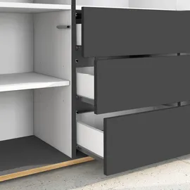 OTTO home Highboard 102 x 110 x 35 cm Anthrazit/Eiche matt