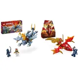 LEGO NINJAGO Riyu der Babydrache, Drachen-Spielzeug & NINJAGO Kais Drachengleiter, Ninja-Set mit Drachen-Spielzeug und Figuren