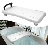 YRHome Badewannensitz 70x31cm Badewannenbrett zum sitzen Badewannensitz Senioren Erwachsene Einstellbar Wannenbrett zum Sitzen für Badewanne Duschbrett Sitzbrett bis 150kg mit Schwarz Griff