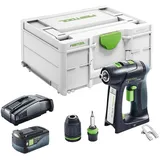 Festool C 18 Basic Akku Bohrschrauber 18 V 45 Nm Brushless + 1x Akku 5,0 Ah + Schnellladegerät + Systainer