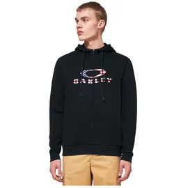 OAKLEY Bark 2.0 Reißverschlusspullover Herren Schwarz/Amerikanische Flagge L