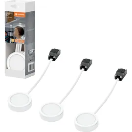 LEDVANCE Undercabinet Spot Puck 65mm 3 x 3W 830 White LED-Unterbauleuchte 3.00W Warmweiß Weiß
