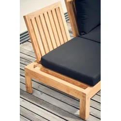 Jan Kurtz Korfu Eckelement Teak inkl. Kissen schwarz - Natur