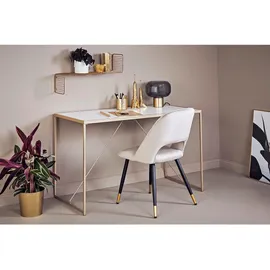 Jahnke Glam Desk Gold/MARMOR WS Schreibtisch, Metal, One Size