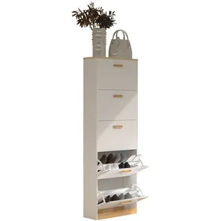 VCM Halom XL 5 Klappen 100 x 80 x 35 cm weiß / weiß