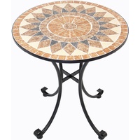 FRANK FLECHTWAREN Tisch Mosaik mit Metallgestell, rund Ø70 x 76 cm Höhe dazu passend separat zu bestellen Klappstuhl Mosaik Best.Nr. B004TGZMNG