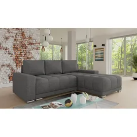 Sofnet Ecksofa Dunkelgrau, Textil, 5-Sitzer, L-Form,Rechteckig, 255x180 cm, Wohnzimmer, Sofas & Couches, Wohnlandschaften, Ecksofas