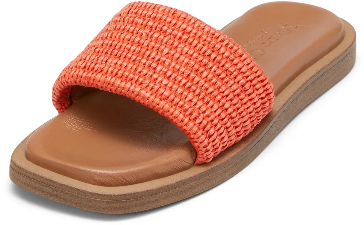 Sandale MARC O'POLO "in Raffiabast-Optik" Gr. 39, orange Damen Schuhe Marc O'Polo
