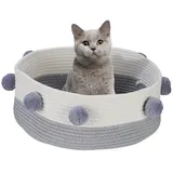Relaxdays Katzenbett aus Baumwolle Weiß,Grau