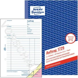 Avery Zweckform Auftrag Formularbuch 1725
