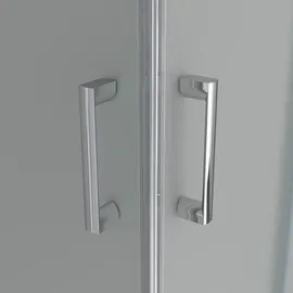 iflair Diana Eckdusche mit Schiebetür rechts 75 x 75 cm silber/satiniert DK77