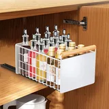 Yunkctuk Teleskopschublade, Ausziehbare Schublade Küche Organizer Schrank, Schrankauszug Küche aus Kohlenstoffstahl, Schrank Schubladen Ausziehbar, Küchenschrank Organizer Ausziehbar (Groß)