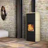 Edilkamin Flamma 14 CS Wasserführender Kaminofen Keramik Pergament