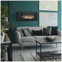 Kratki Wandkamin DELTA FLAT schwarz