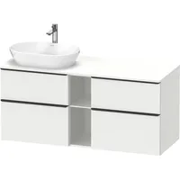 Duravit „D-Neo“ Konsolenwaschtischunterbau mit Möbelgriff Diamantschwarz × Weiß Matt