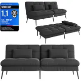 COMHOMA Schlafsofa mit Schlaffunktion, Futonbezug ausklappbar, ecksofa, Gästesofa 3-Sitzer mit Verstellbarer Rückenlehne, Stoff