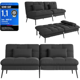 COMHOMA Schlafsofa mit Schlaffunktion, Futonbezug ausklappbar, ecksofa, Gästesofa 3-Sitzer mit Verstellbarer Rückenlehne, Stoff