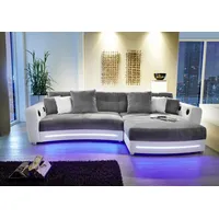 Jockenhöfer Ecksofa Laredo Kunstleder 7-Sitzer Grau