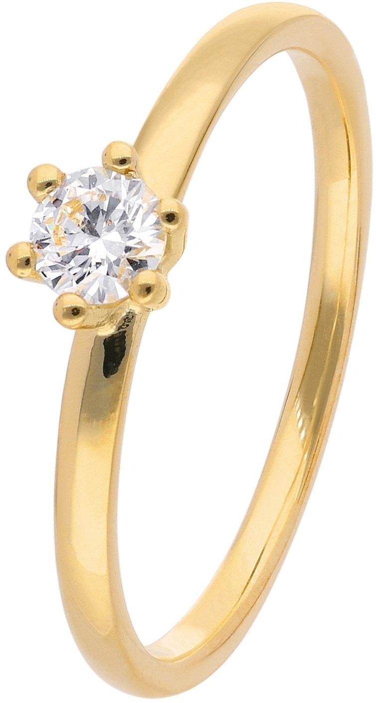 trendor 15892 Diamantring für Frauen Gold 585/14K Brillant 0,21 ct, 52/16,6