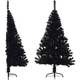 vidaXL Künstlicher Halb-Weihnachtsbaum Schwarz 150 cm