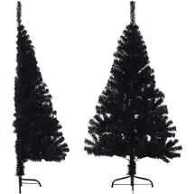 vidaXL Künstlicher Halb-Weihnachtsbaum Schwarz 150 cm