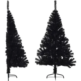 vidaXL Künstlicher Halb-Weihnachtsbaum Schwarz 150 cm